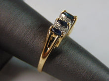 Load image into Gallery viewer, Womens Vintage Estate 14K Yellow Gold Blue Sapphire &amp; Diamond Ring 3.7g #E3911